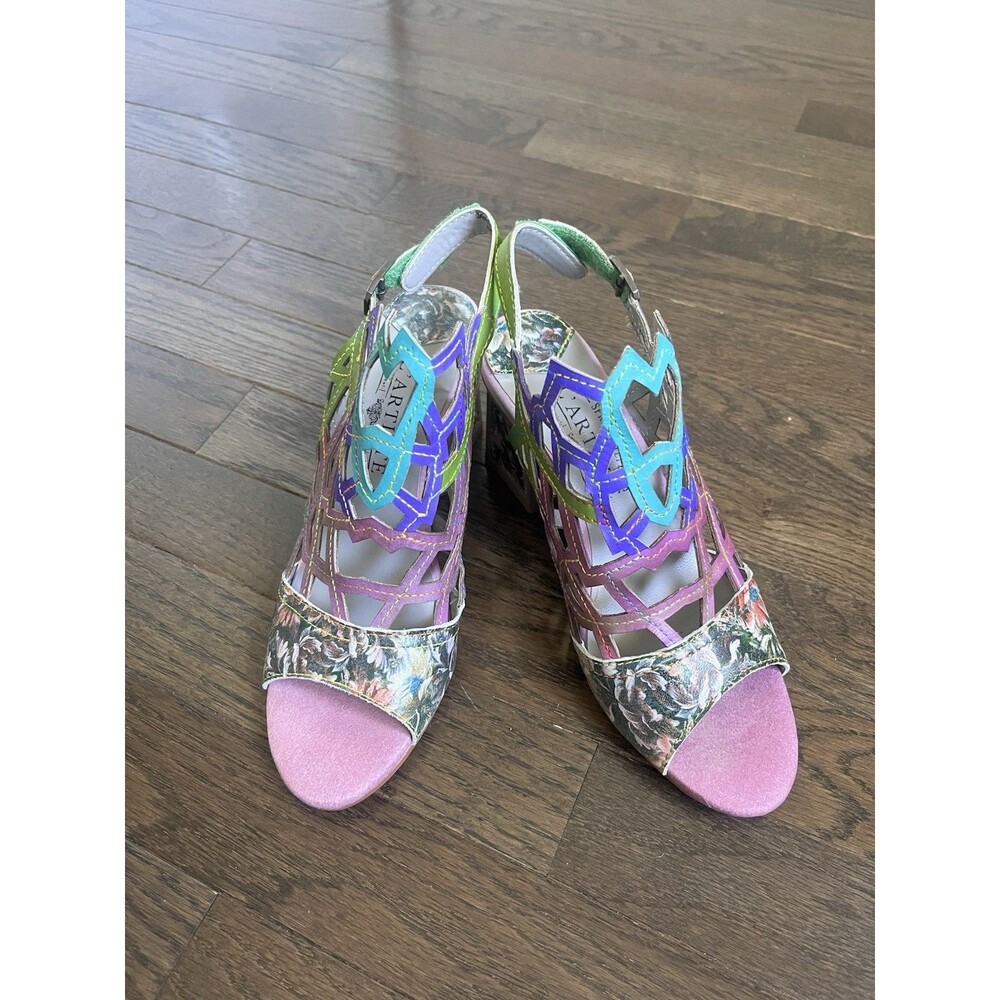 L'artiste Spring Step Leather Sandals Sz 37 Artisan Platform Sanstar Grym Shoes